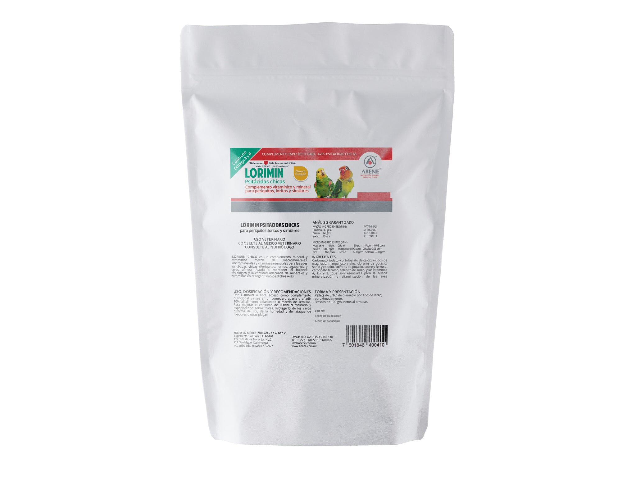 Lorimín Chicos (complemento multimineral psitácidas chicas)