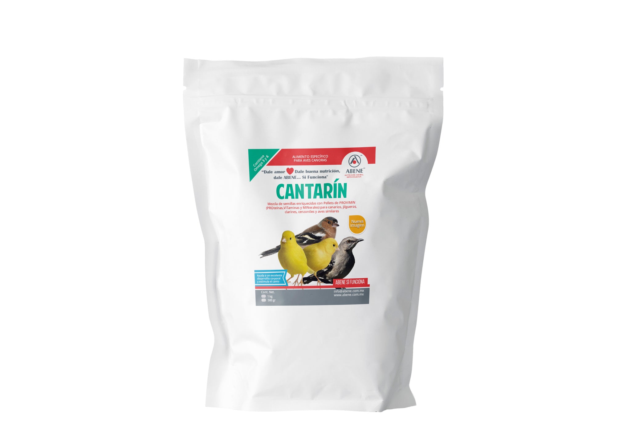 Cantarín (Mezcla de semillas para aves canoras, contiene pellets de PROVIMIN es decir: Es la mezcla peletizada de PROteinas + Vitaminas + Minerales)