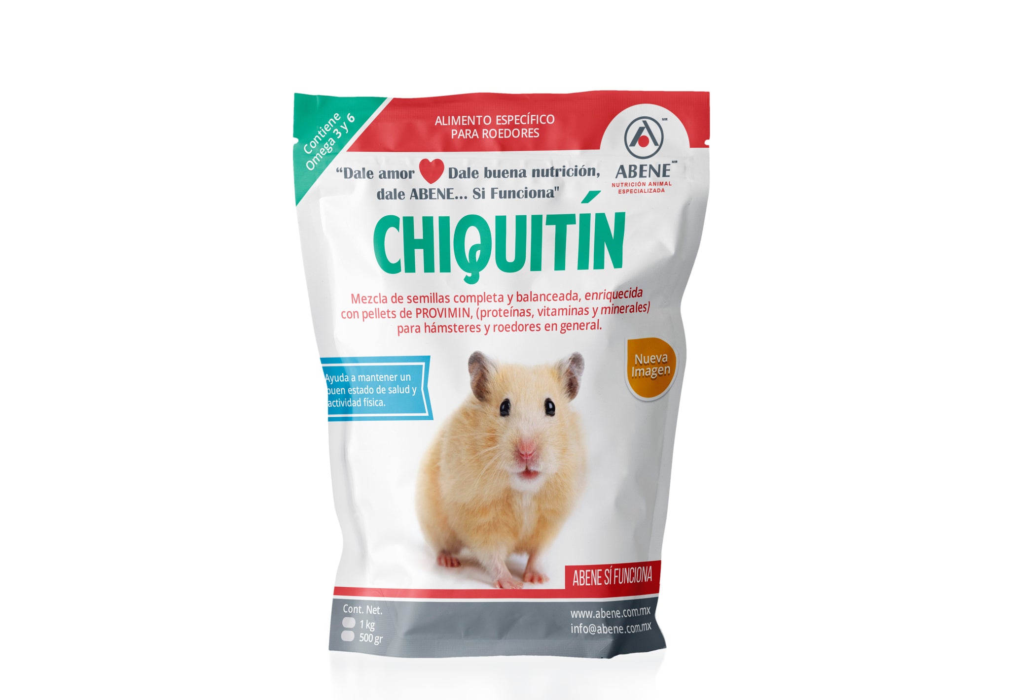 Chiquitín (mezcla de semillas para hámsteres, contiene pellets de PROVIMIN es decir: Es la mezcla peletizada de PROteinas + Vitaminas + Minerales)